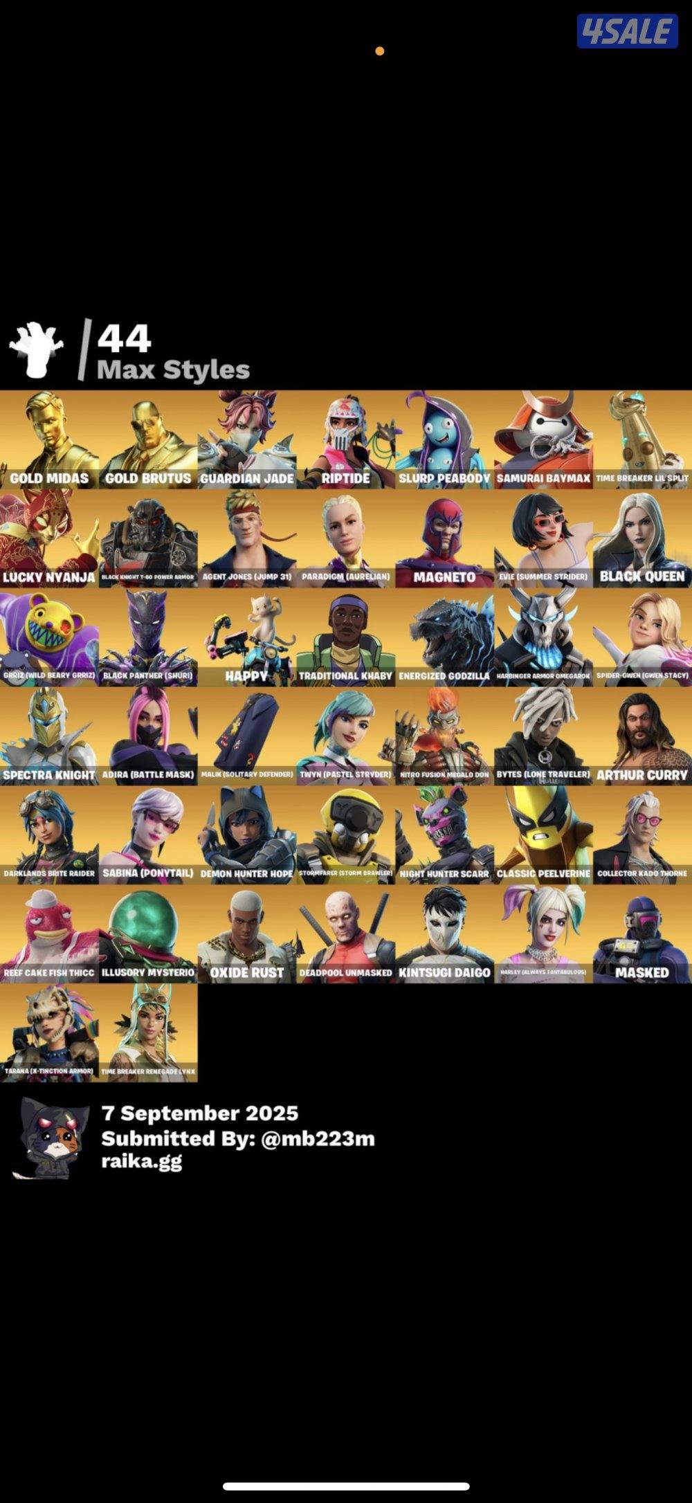 بيع حساب فورت نايت3