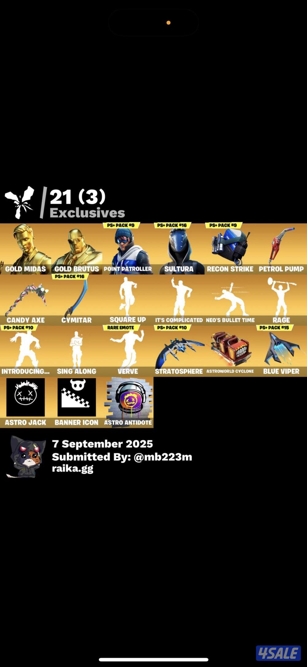 بيع حساب فورت نايت7