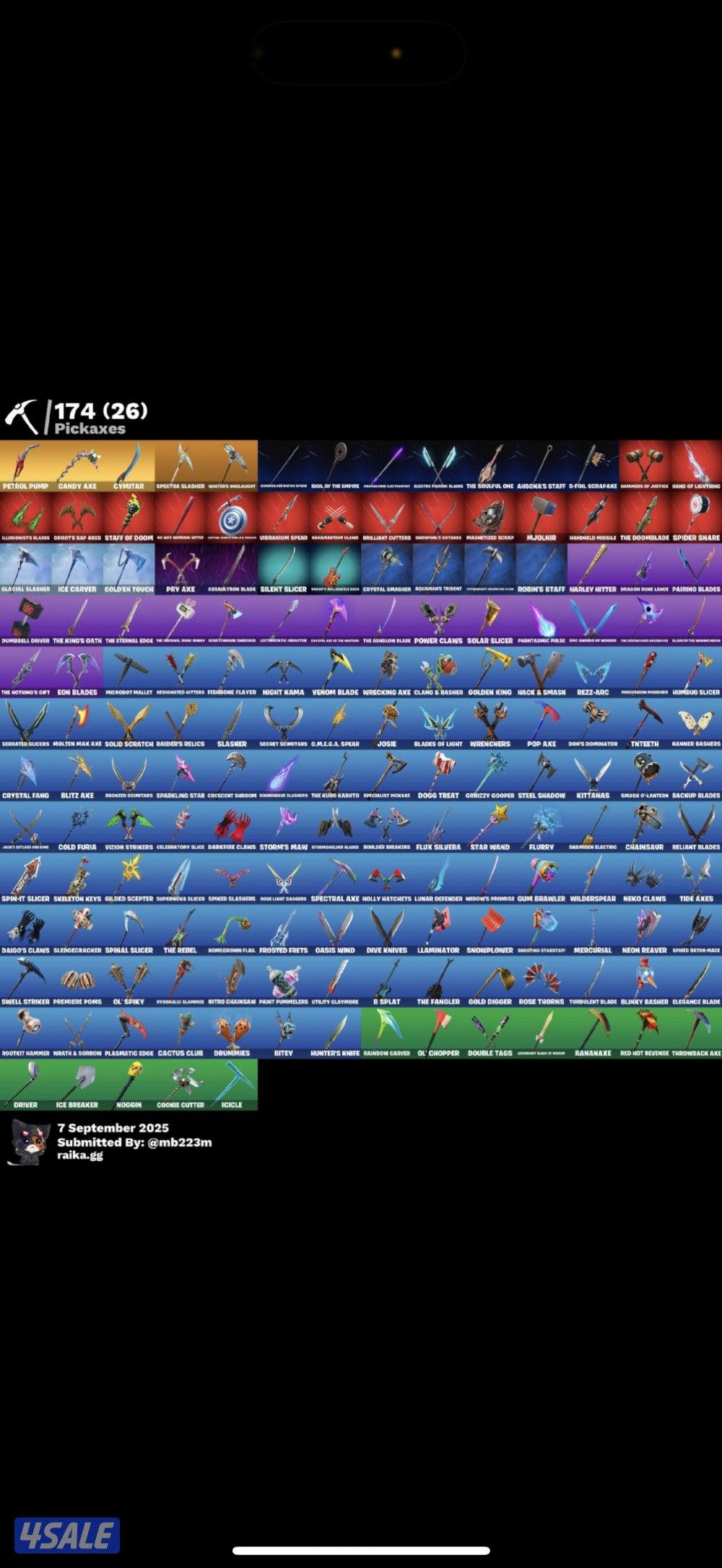 بيع حساب فورت نايت8