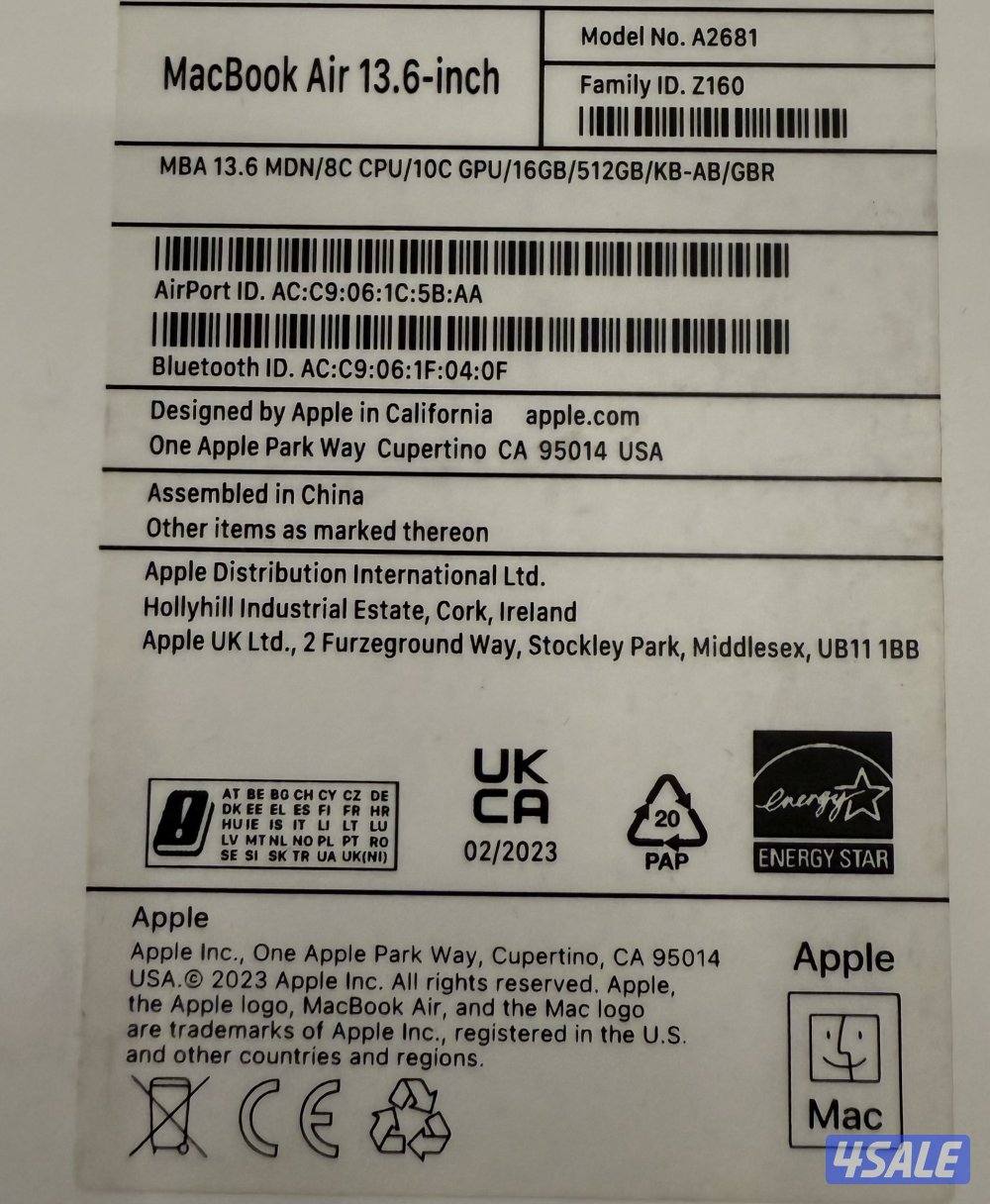 Macbook Air M2 512gb 16gb2