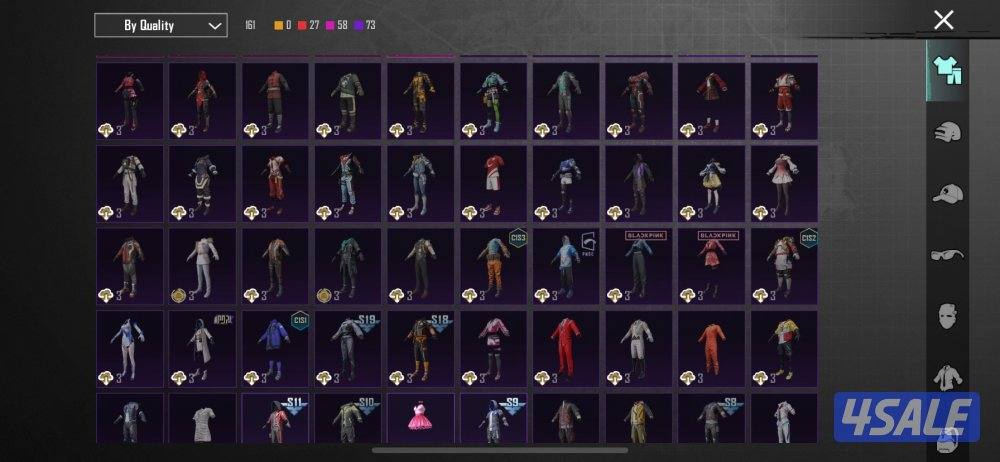 حساب ببجي للبيع فيه ١٦١ لبسه وفيه يوزي الفرعون9