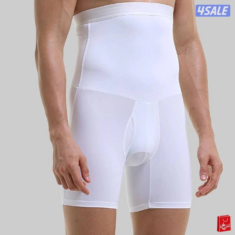 شورت مشد للجسم للرجال نحافة الفخذين ورفع المؤخرة شورت داخلي عالي الخصر0
