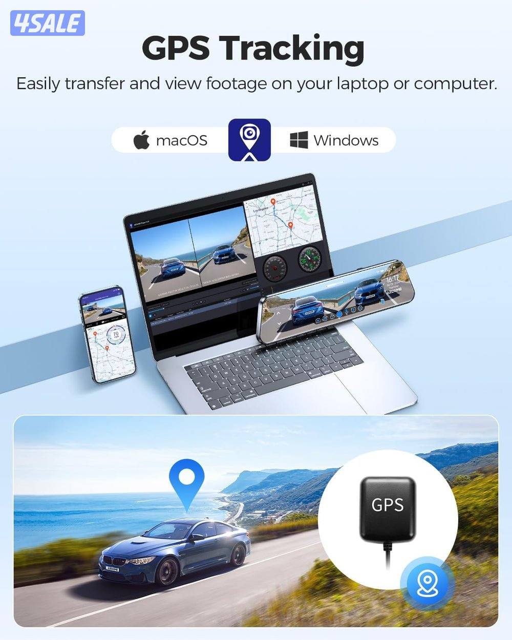 داش كام المنظره AZDOME Mirror DashCam 12 inch4