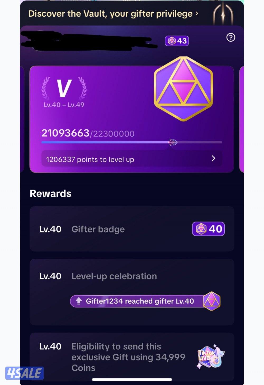 حساب تيك توك لفل 43 Tiktok1