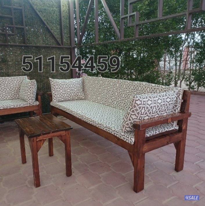 كراسي خشب للحدائق والديوانيات6