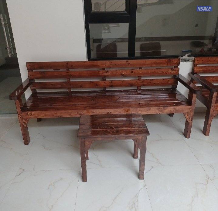 كراسي خشب للحدائق والديوانيات9