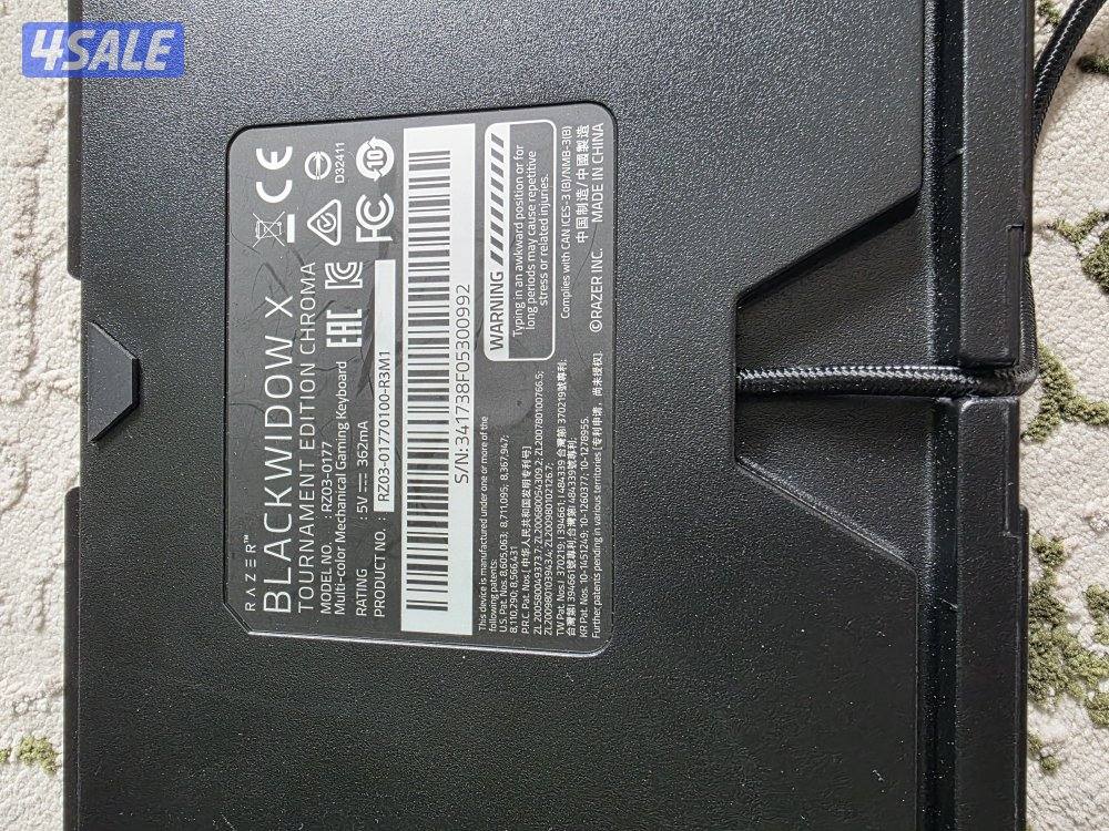 كيبورد بي سي مستعمل ماركة ريزر razer black widow x tournament edition3