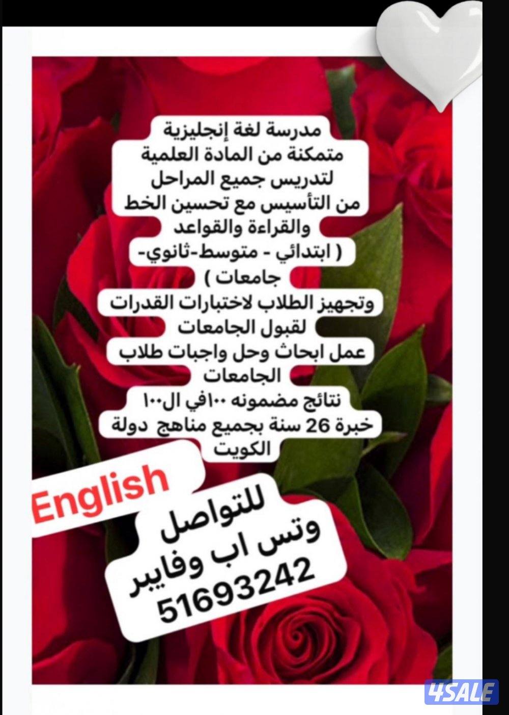 معلمة لغة إنجليزية مبدعة وفوق الممتازة المنطقة العاشرة فقط5