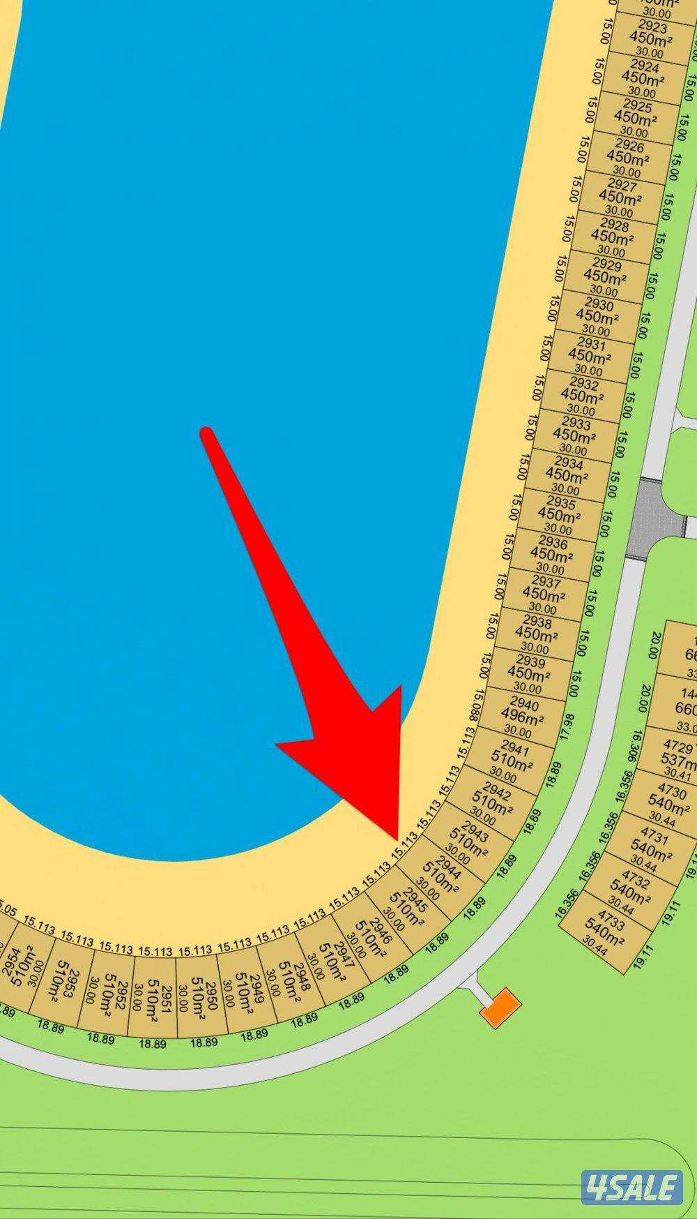 للبيع ارض علي البحر بمدينة صباح الاحمد البحرية موقع مميز0