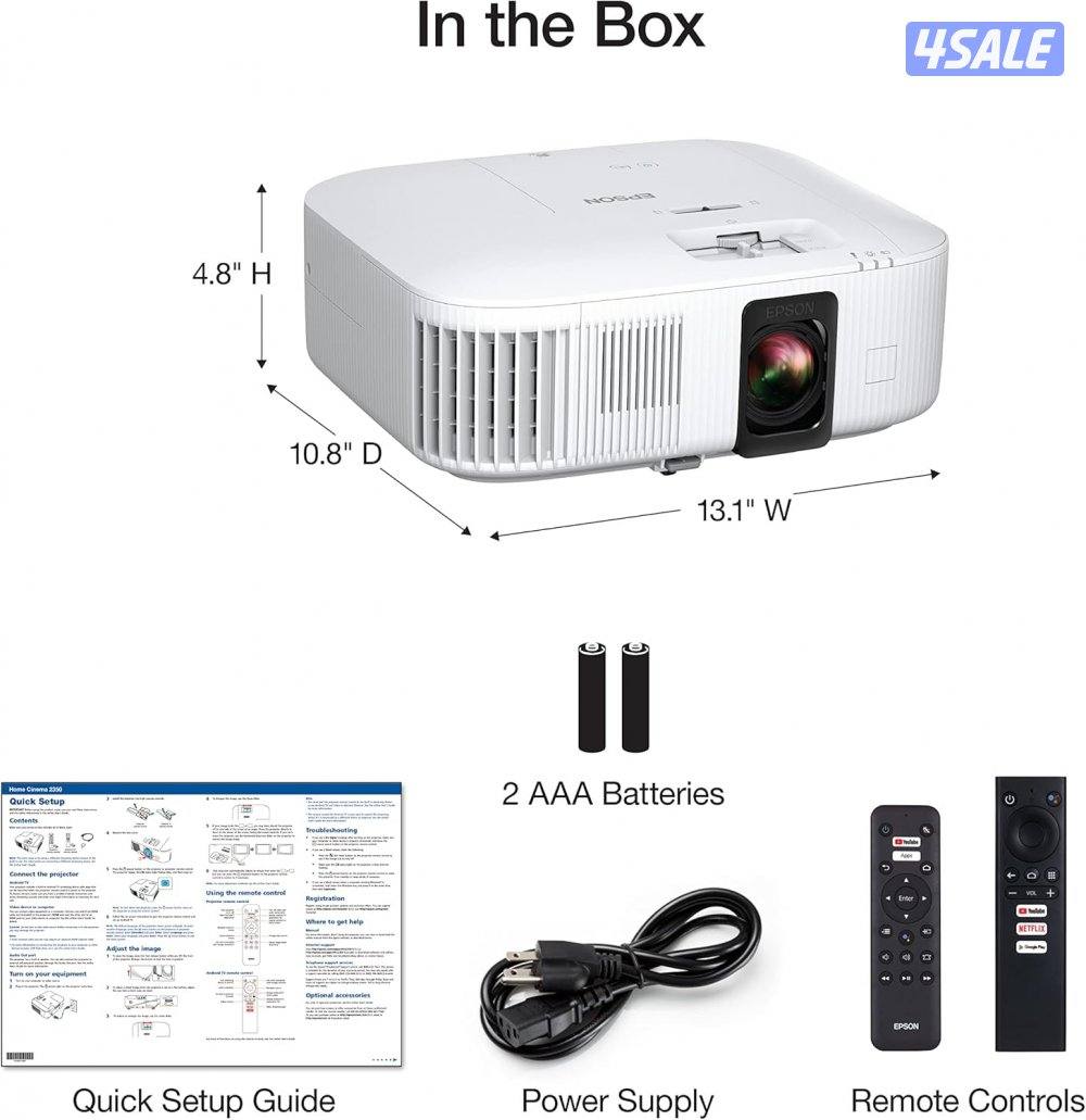 بروجكتر فور كي سمارت جديد(Epson Home Cinema 2350 4K PRO-UHD Projector)3