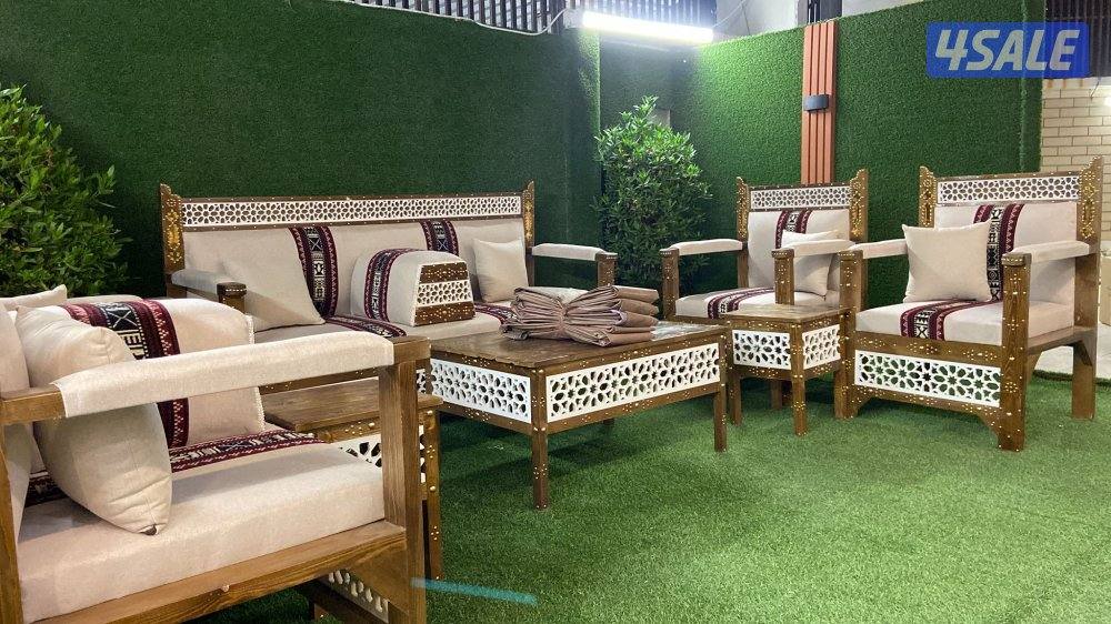 اطقم كراسي خشب كراسي حديد ملكي14