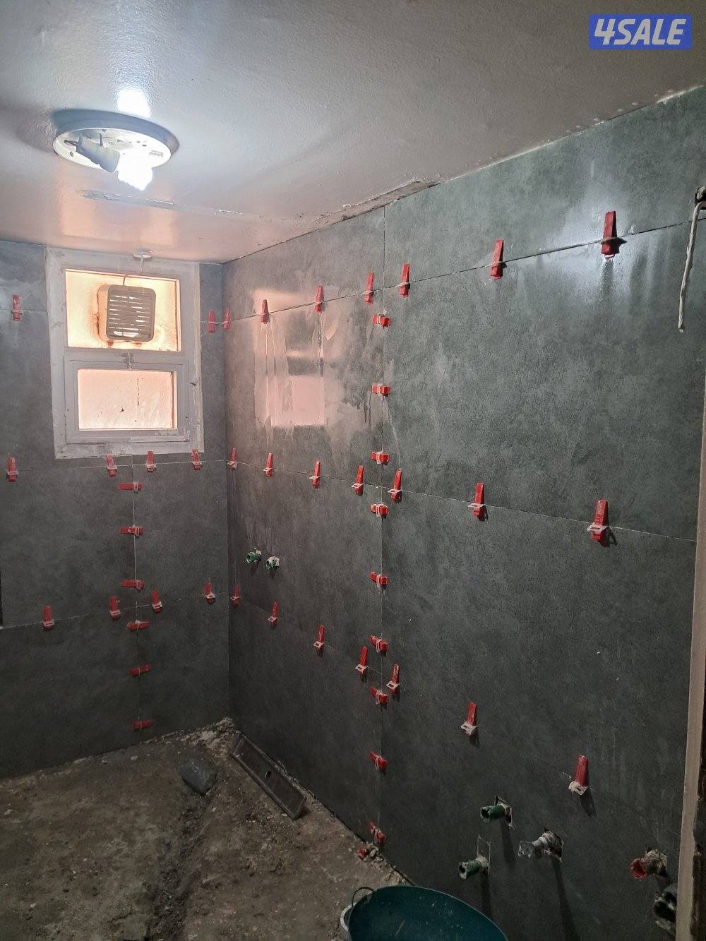 معلمين لتركيب السراميك فوق الكاشى مع صحى وعازل5