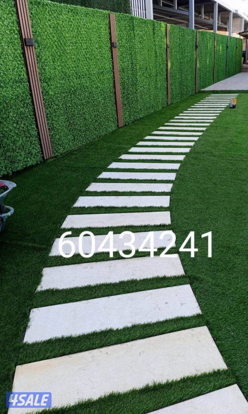 تنسيق حدائق تركيب السور التركي تركيب الثيل الصناعي زراعه الثيل الطبيعي2