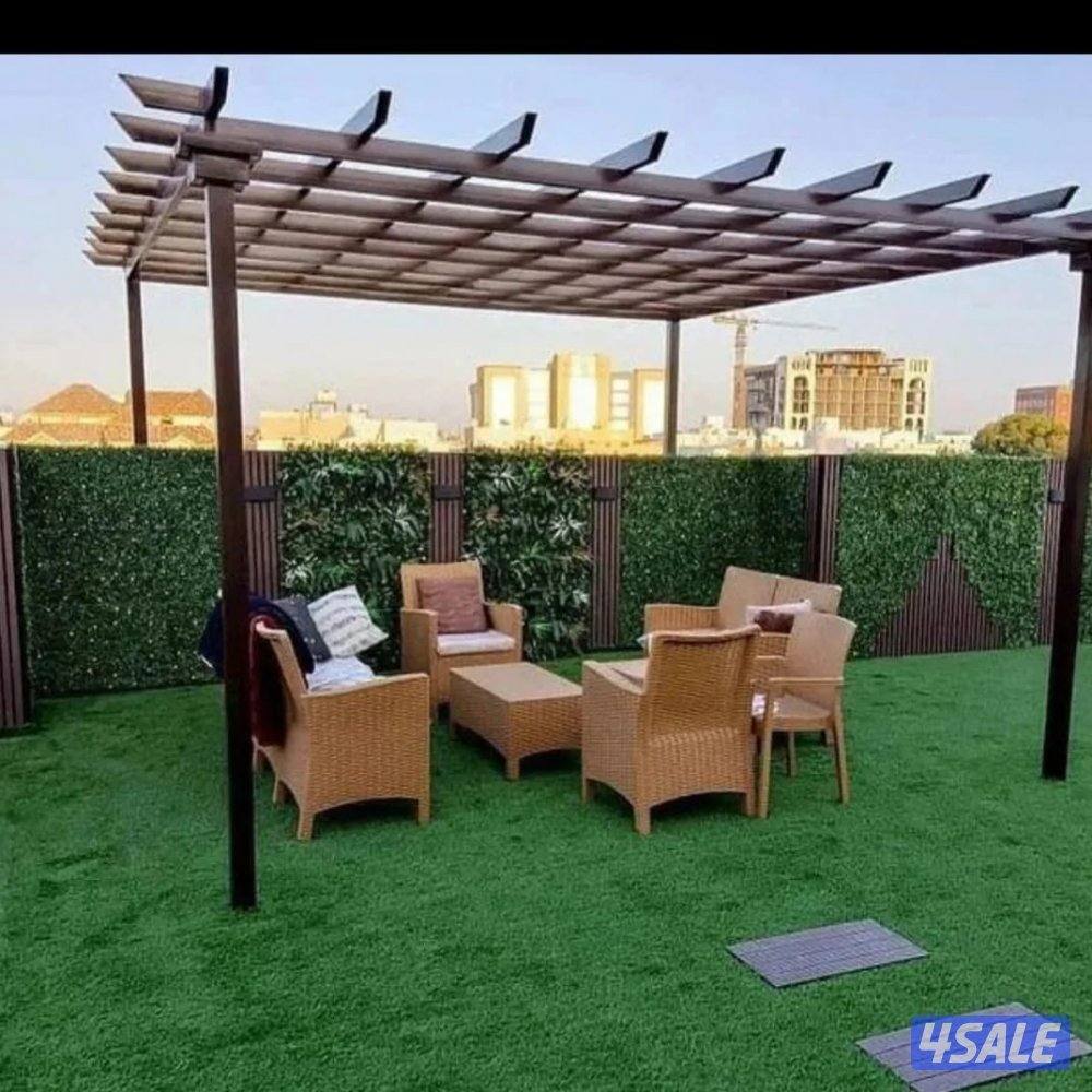 تنسيق الحدائق السور التركي ثيل الصناعي بديل الخشب المظلات9