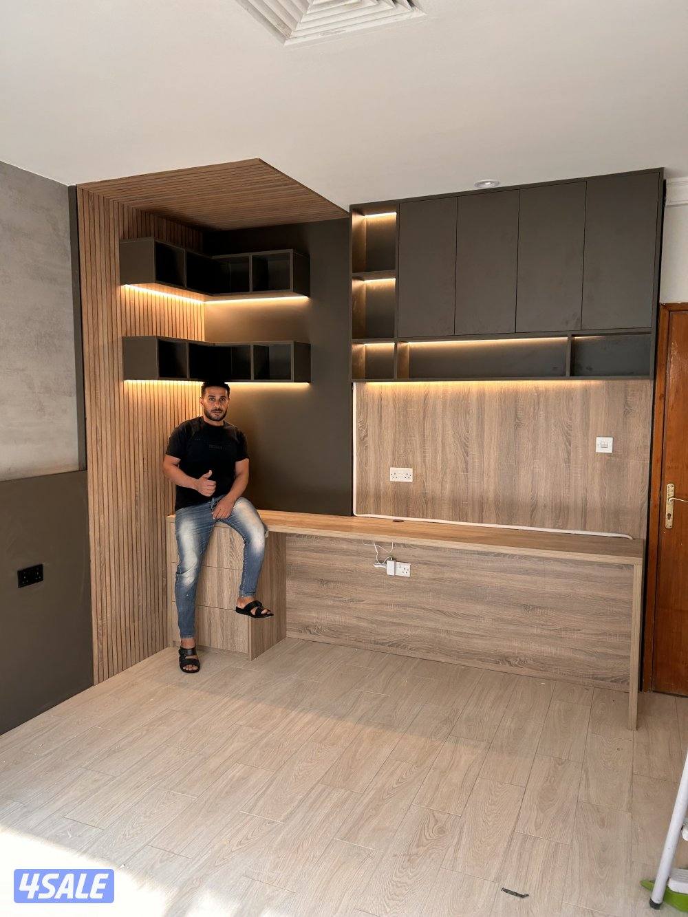 ديكورات خشب 🪵 بديل خشب ورق جدران بديل شيبورد باركيه وجارات جبس بورد ☎️4