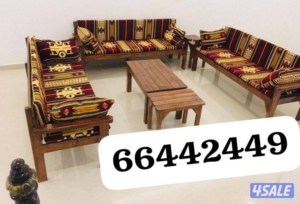 كراسي خشب حديد ملبس خشب حديد فرش طرابيل3