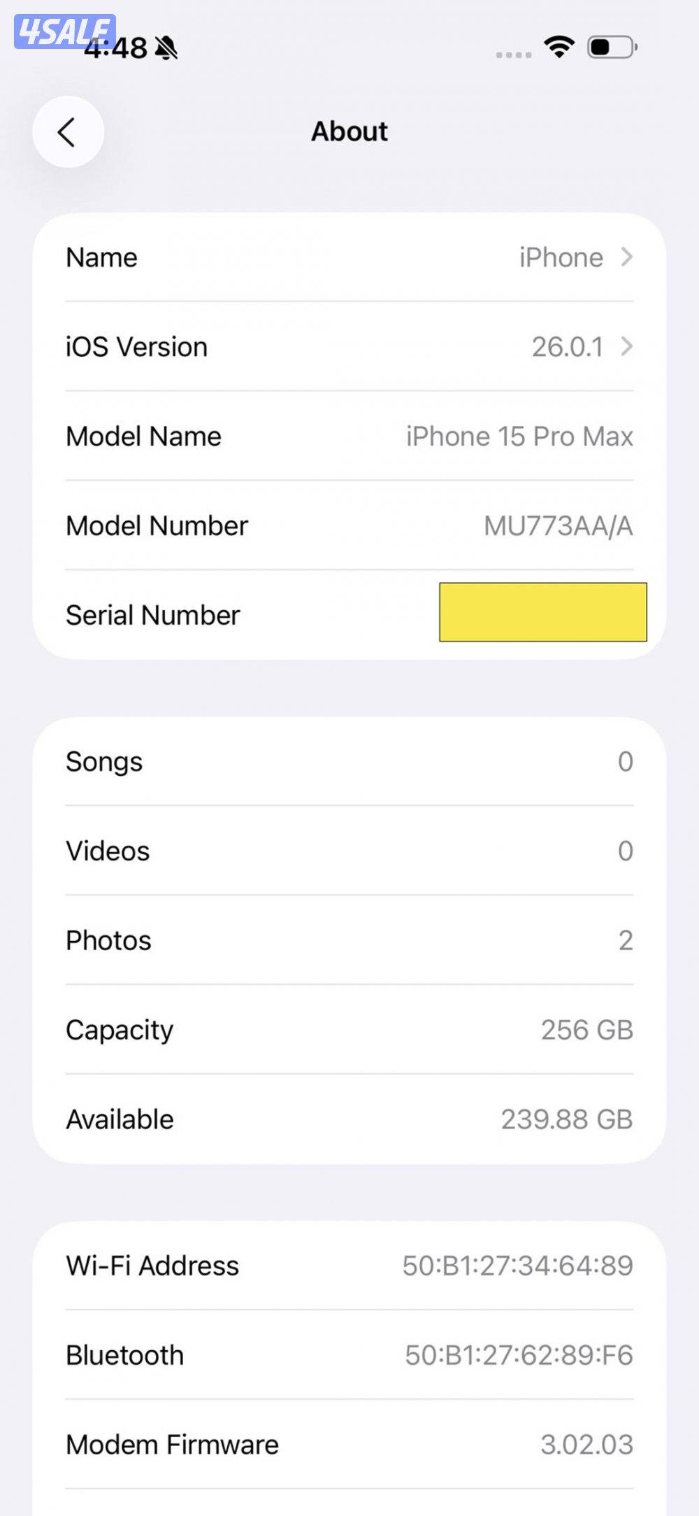ايفون 15 برو ماكس أسود 256 جيجابايت – iPhone 15 Pro Max Black 256GB1