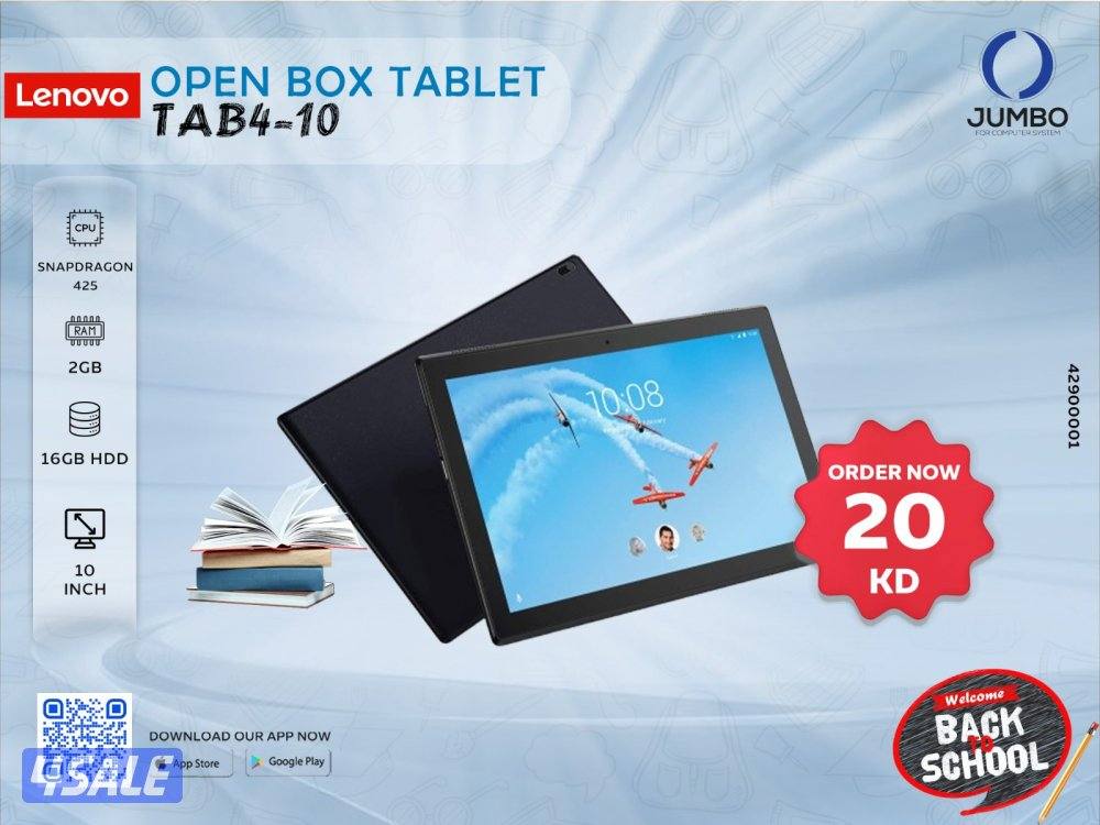 تابلت لينوفو تاب 4-10 جديد مفتوح الكرتونه فقط0