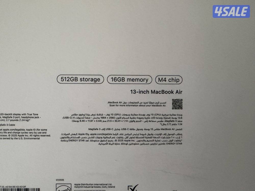 Silver MacBook Air 13 M4 512GB SSD 16GB RAM1