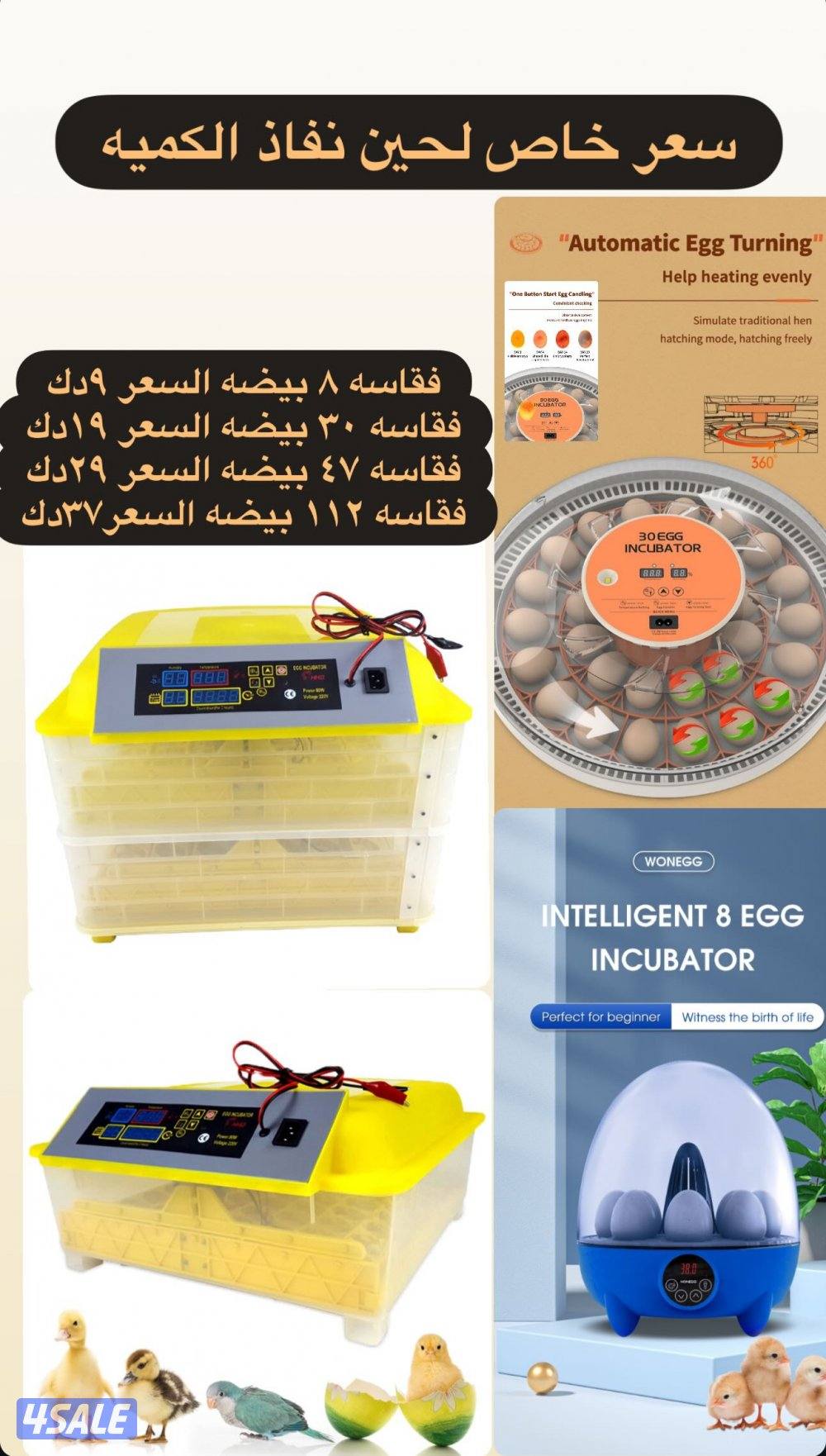 معالف ومشارب وفقاسات بيض0