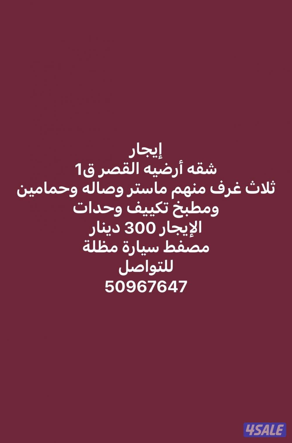 شقه أرضيه القصر ق10