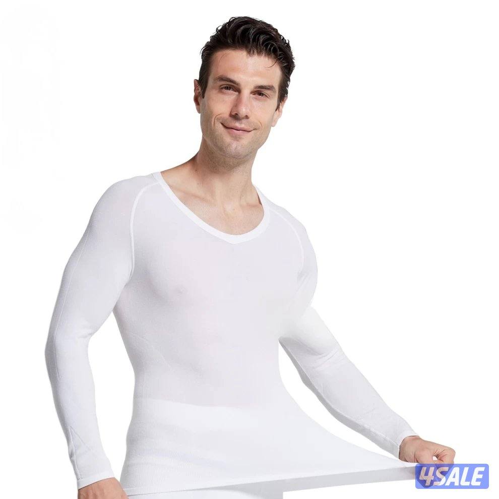 تيشيرت داخلي حراري ضاغط للرجال لتدفئة الجسم ابيض- 0170