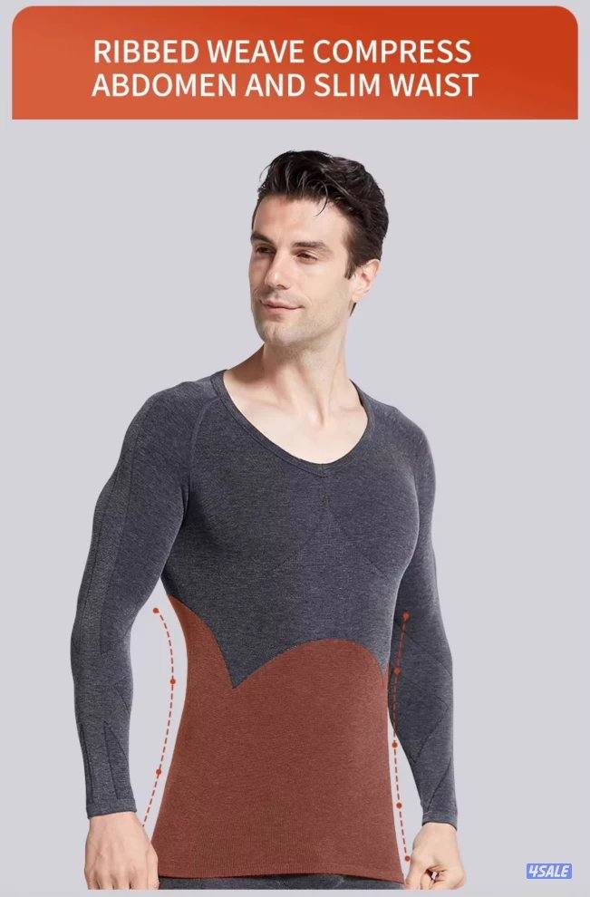 تيشيرت داخلي حراري ضاغط للرجال لتدفئة الجسم ابيض- 0172