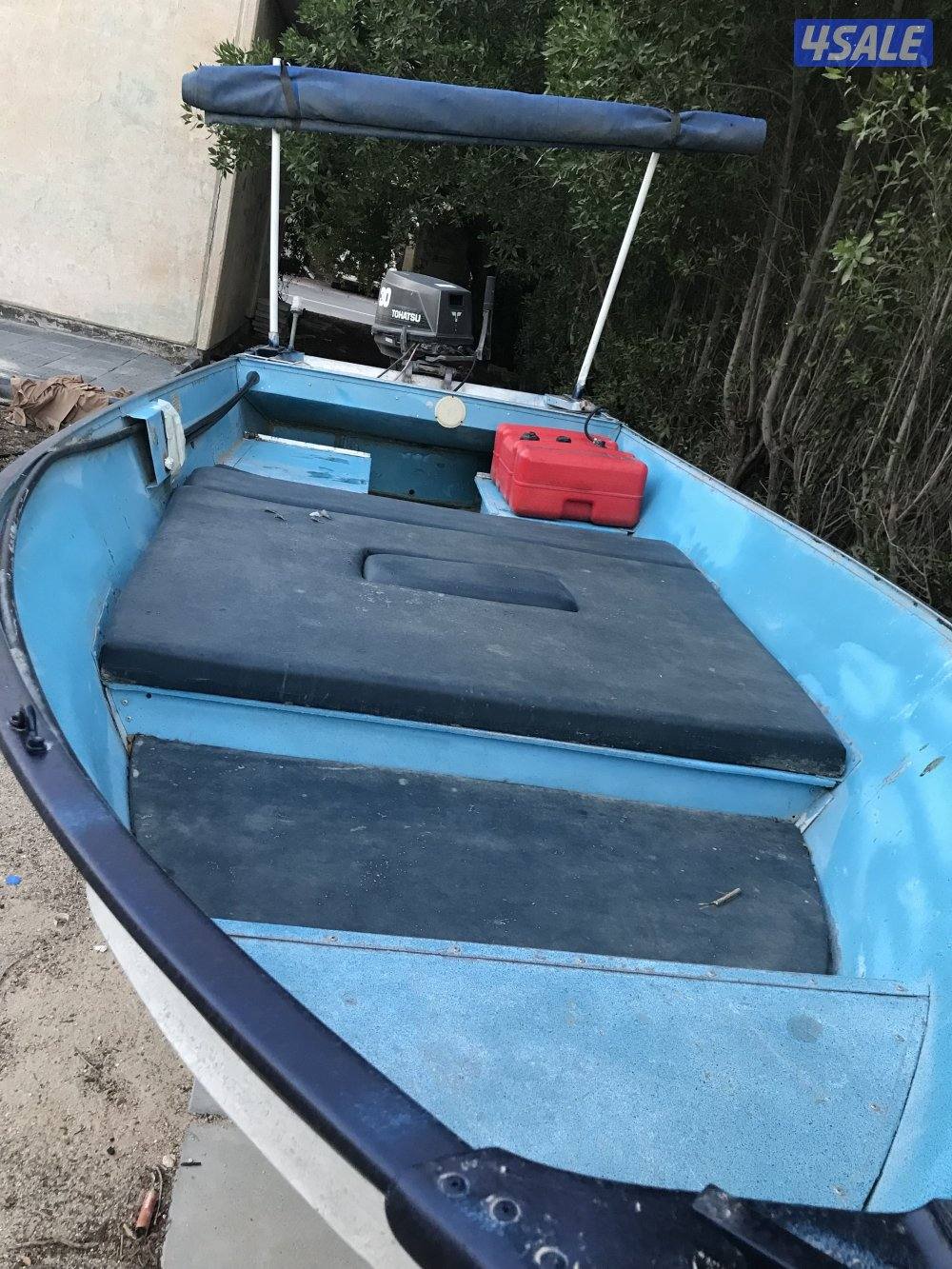 للبيع طراد 16 قدم امريكي مكينه 30 حصان ديهاتسو مع شراع عربانه دفتر4