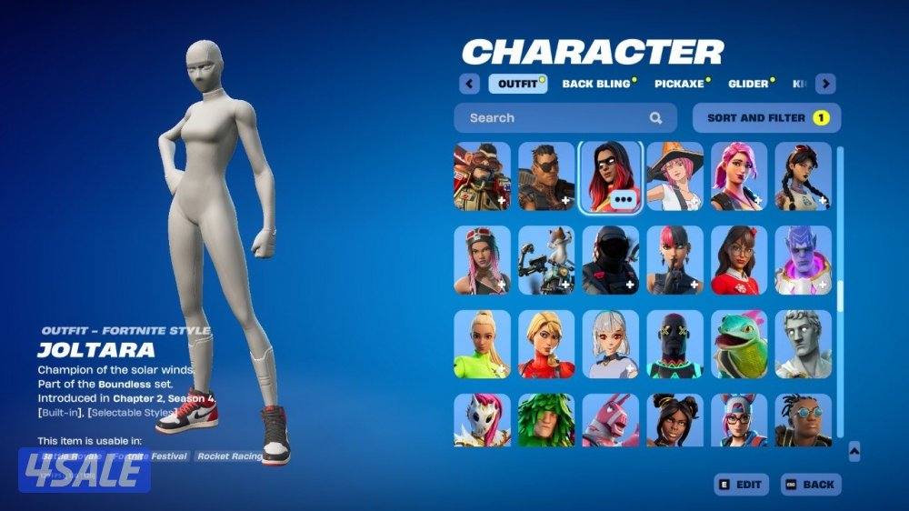 حساب فورت نايت 345 سكن شيطون + ترافيس سكوت + اكس كريتوس ايبك اساسي3