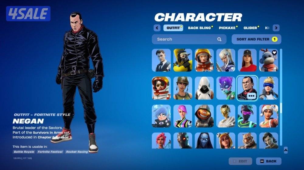 حساب فورت نايت 345 سكن شيطون + ترافيس سكوت + اكس كريتوس ايبك اساسي4