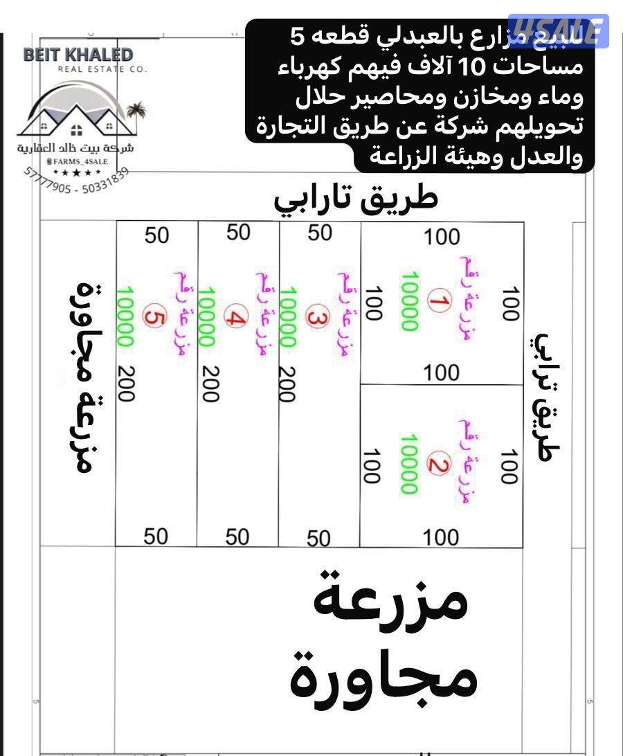 للبيع مزرعة بالعبدلي 10 الاف0