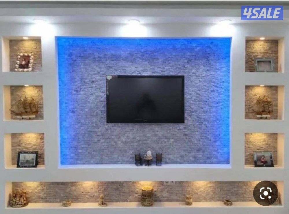 معلم جبسم بورد، سقف ٦٠×٦٠ ، سمنت بورد، باب خشب ، باب اكورديون2