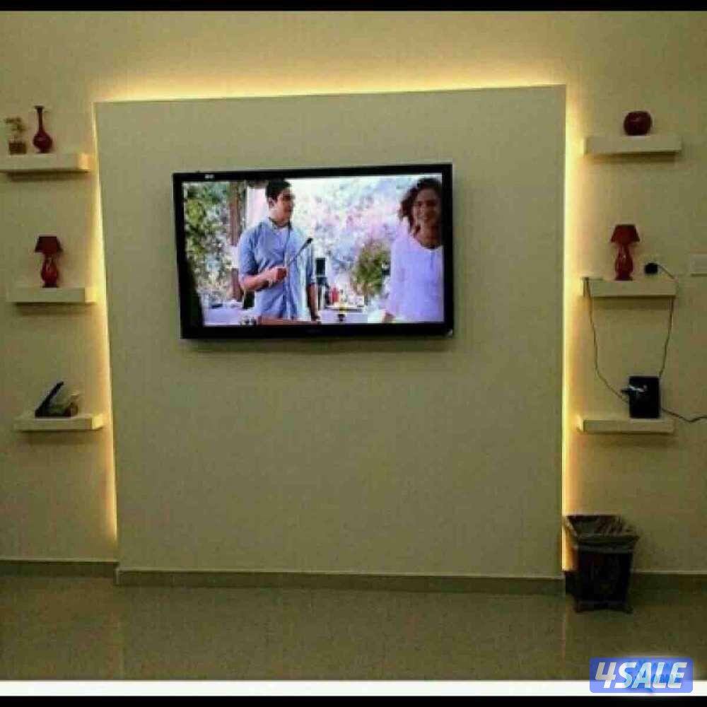 معلم جبسم بورد، سقف ٦٠×٦٠ ، سمنت بورد، باب خشب ، باب اكورديون10