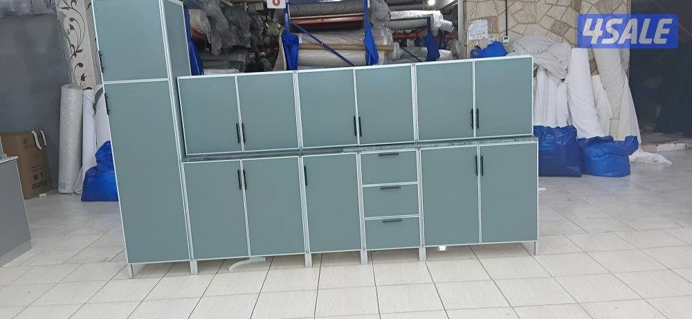 مطابخ ألومنيوم جاهزه بلمحل سنجال ودبل صبغ ناري ابتدا المتر من 55دينار1
