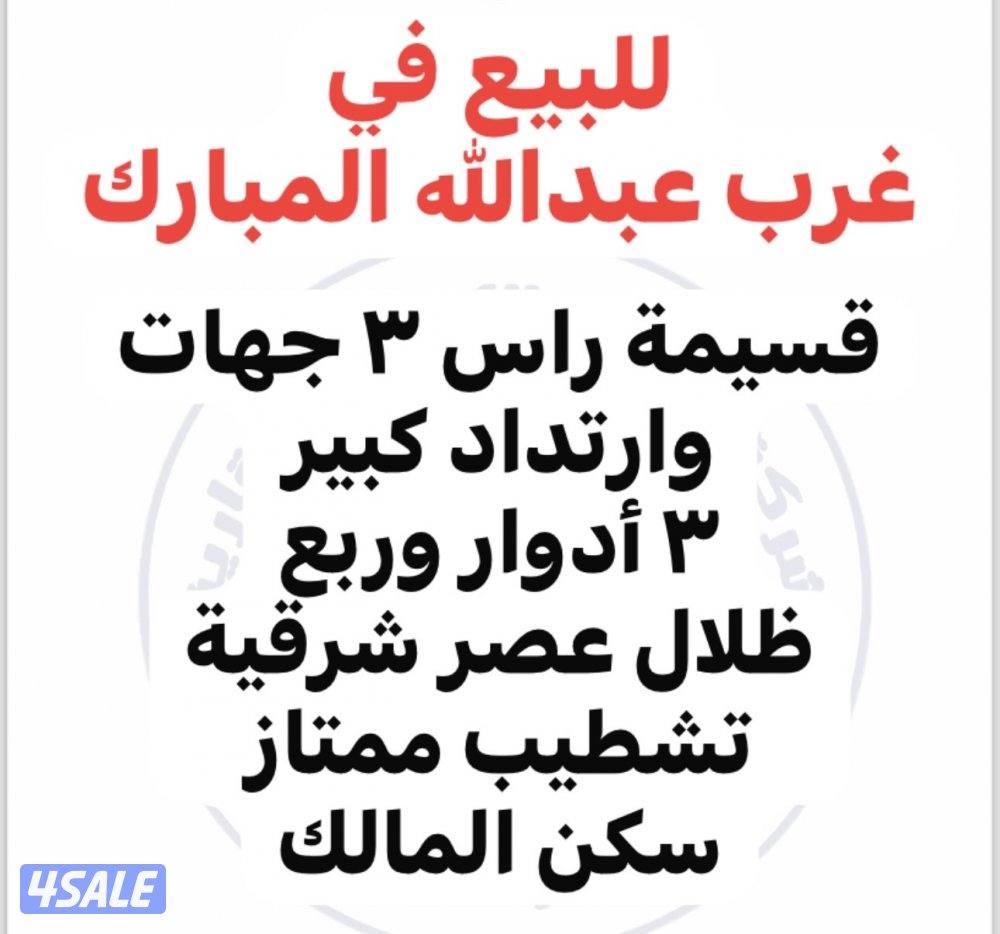 للبيع في غرب قسيمة موقع شيخ الشيوخ على دوار ٣ ادوار وربع0