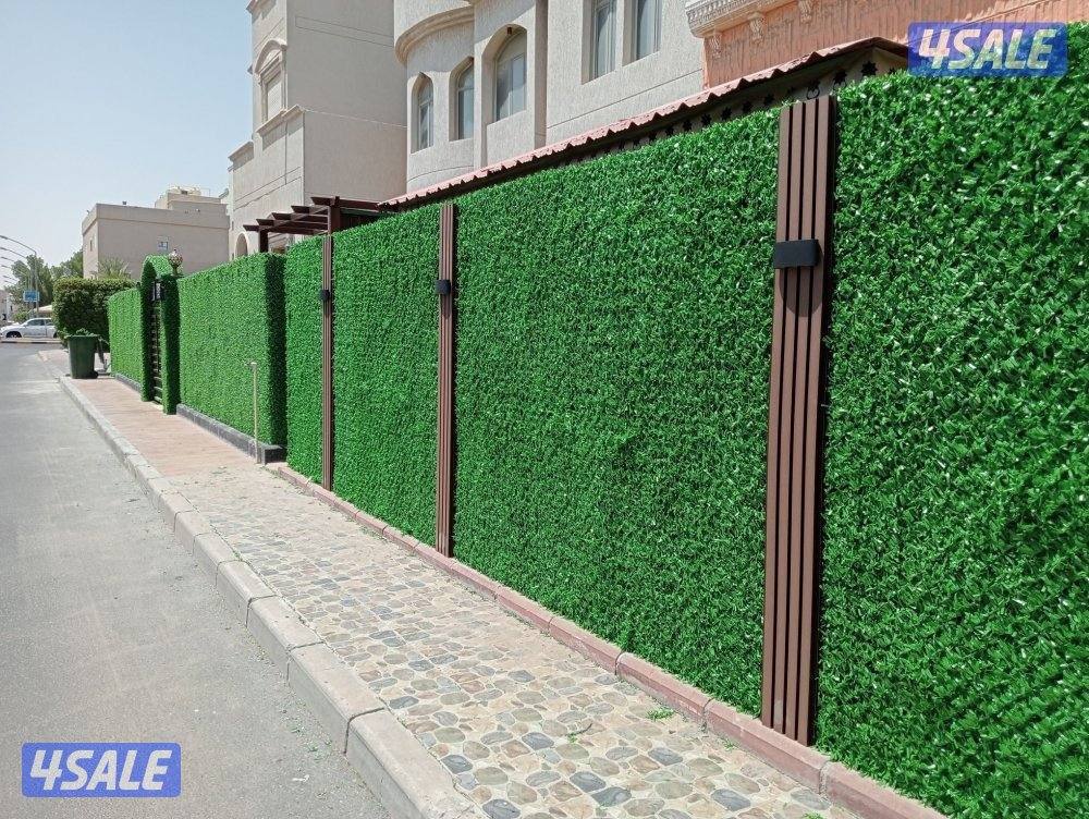 تنسيق حدائق تركيب ثيل صناعي وسور تركي وثيل طبيعي0