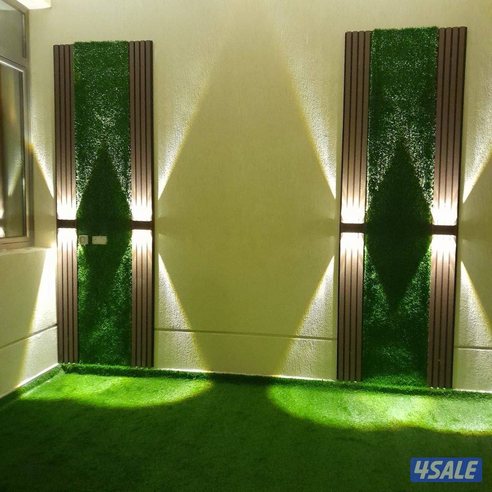 تنسيق حدائق تركيب ثيل صناعي وسور تركي وثيل طبيعي1