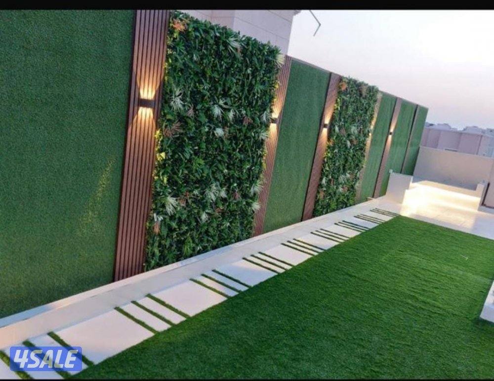 تنسيق حدائق تركيب ثيل صناعي وسور تركي وثيل طبيعي7