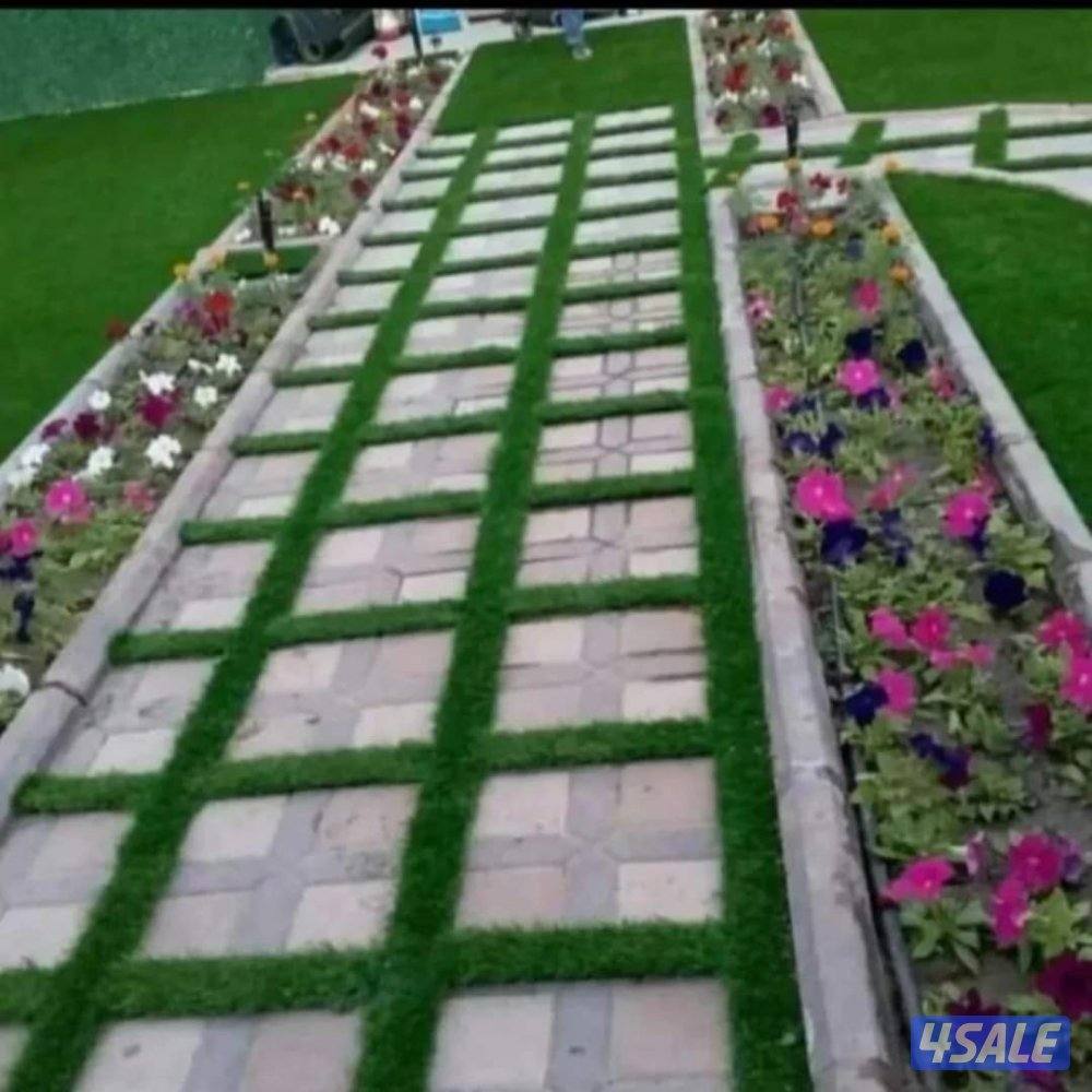 تنسيق حدائق تركيب ثيل صناعي وسور تركي وثيل طبيعي8