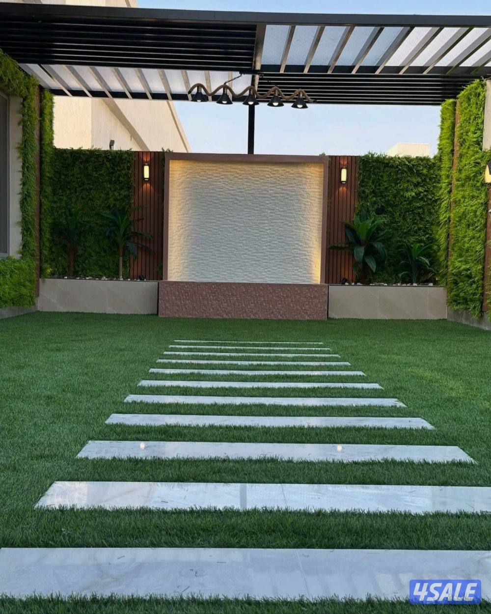 تنسيق حدائق تركيب ثيل صناعي وسور تركي وثيل طبيعي10