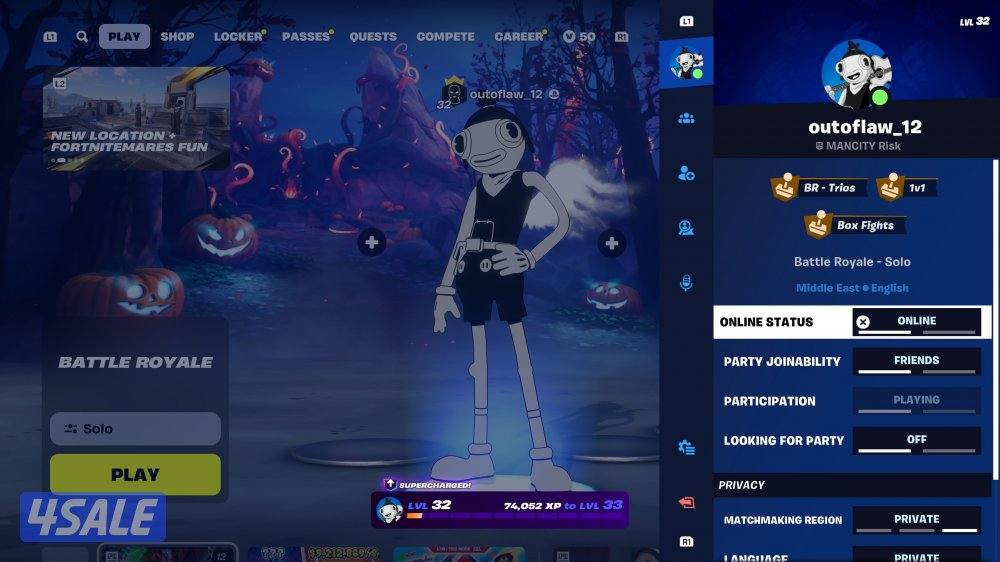 حساب سوني فيه ٩٩ سكن فورت نايت0