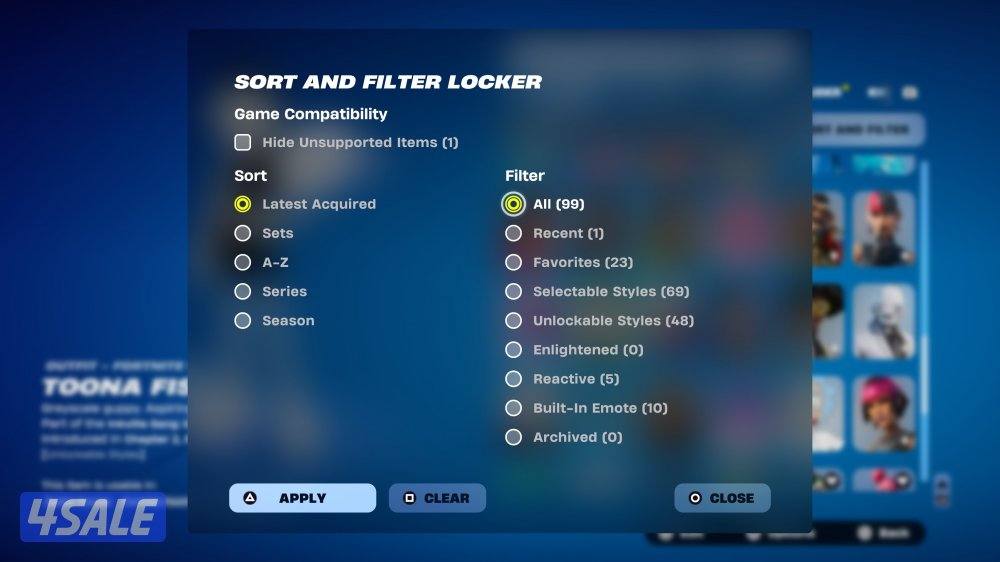 حساب سوني فيه ٩٩ سكن فورت نايت1