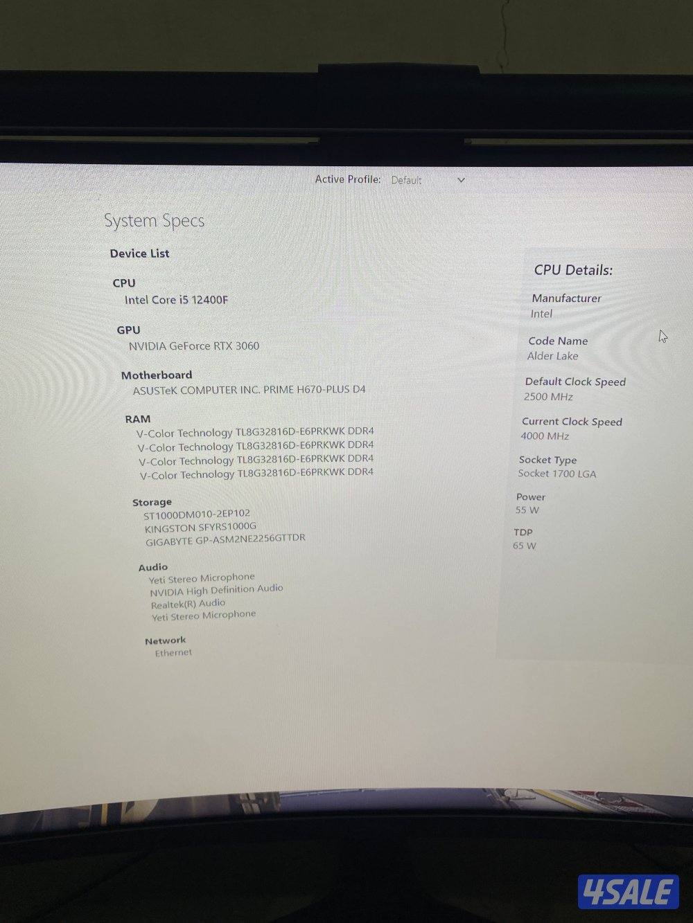 للبيع PC كامل من غير الطاولة 30600