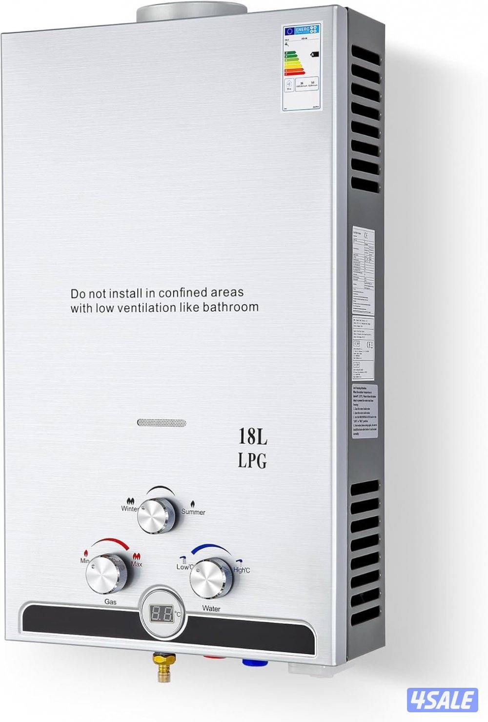 سخان  ماء للبر  علي الغاز  ١٨  لتر  بالدقيقه و٢٠  لتر  كفاله سنه شامل6