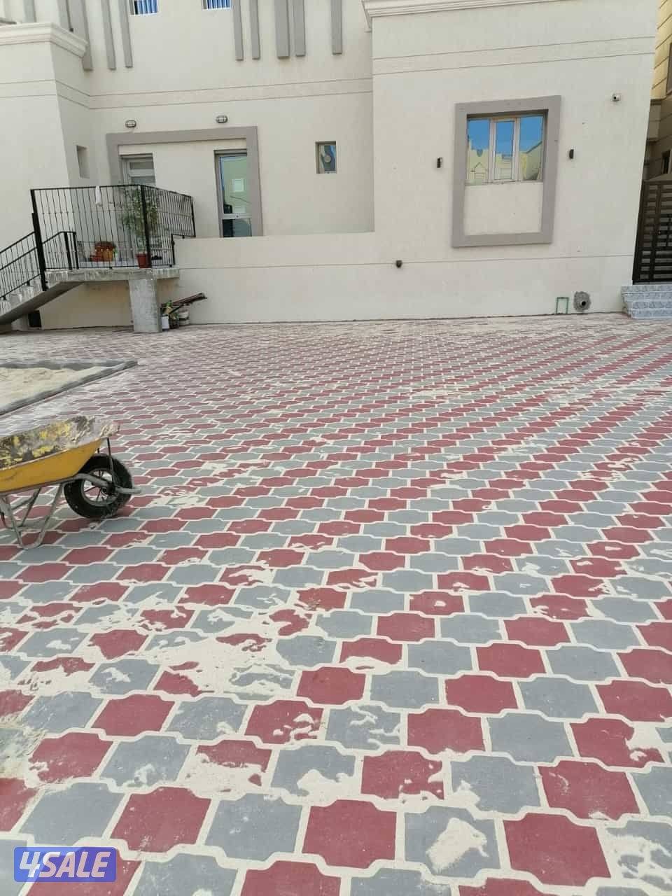 معلم فني لتركيب وتوريد البلاط المتداخل والكربستون وتنسيق الحداق شامله8