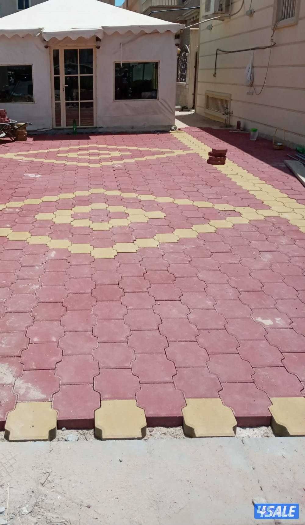 معلم فني لتركيب وتوريد البلاط المتداخل والكربستون وتنسيق الحداق شامله14