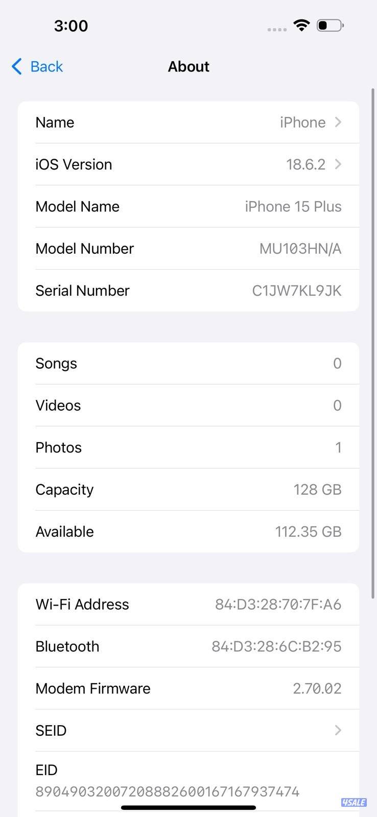ايفون 15 بلس – 128 جيجابايت – وردي – iPhone 15 Plus 128GB Pink 94%2