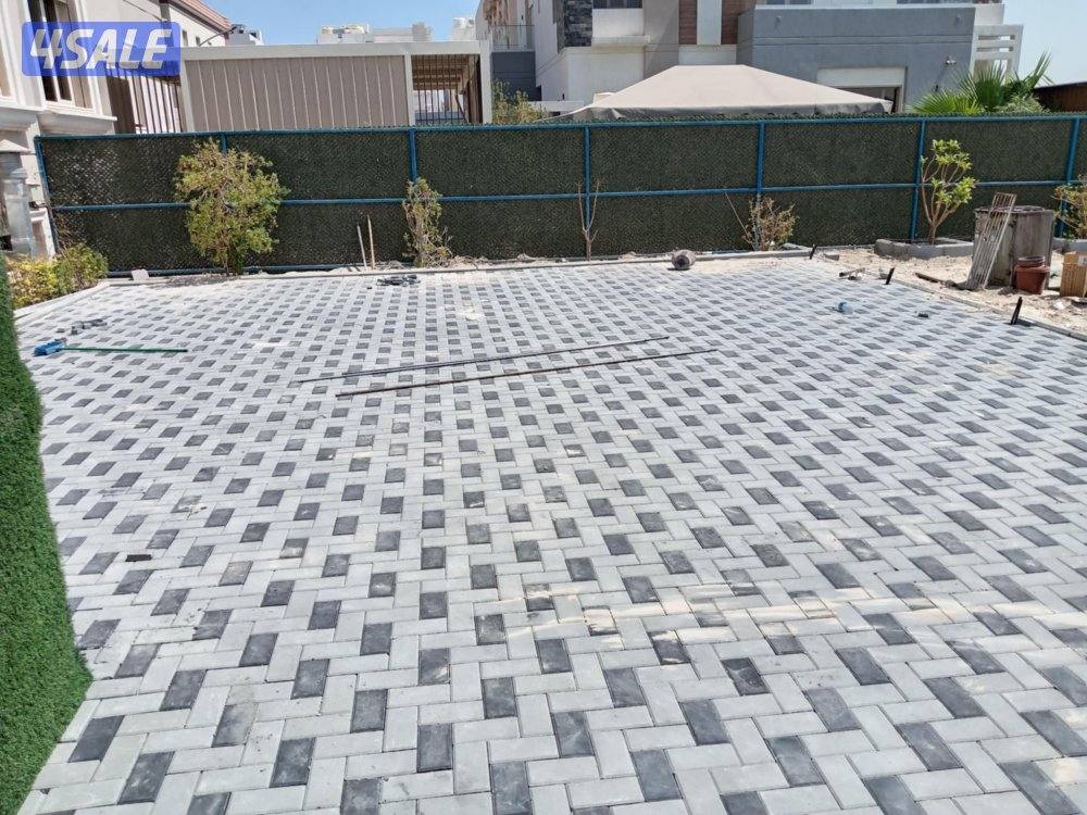 تنسيق حدائق وتيل صناعي وطبيعي وشبكات الري عادي اوتوماتيك بلاط متداخل5