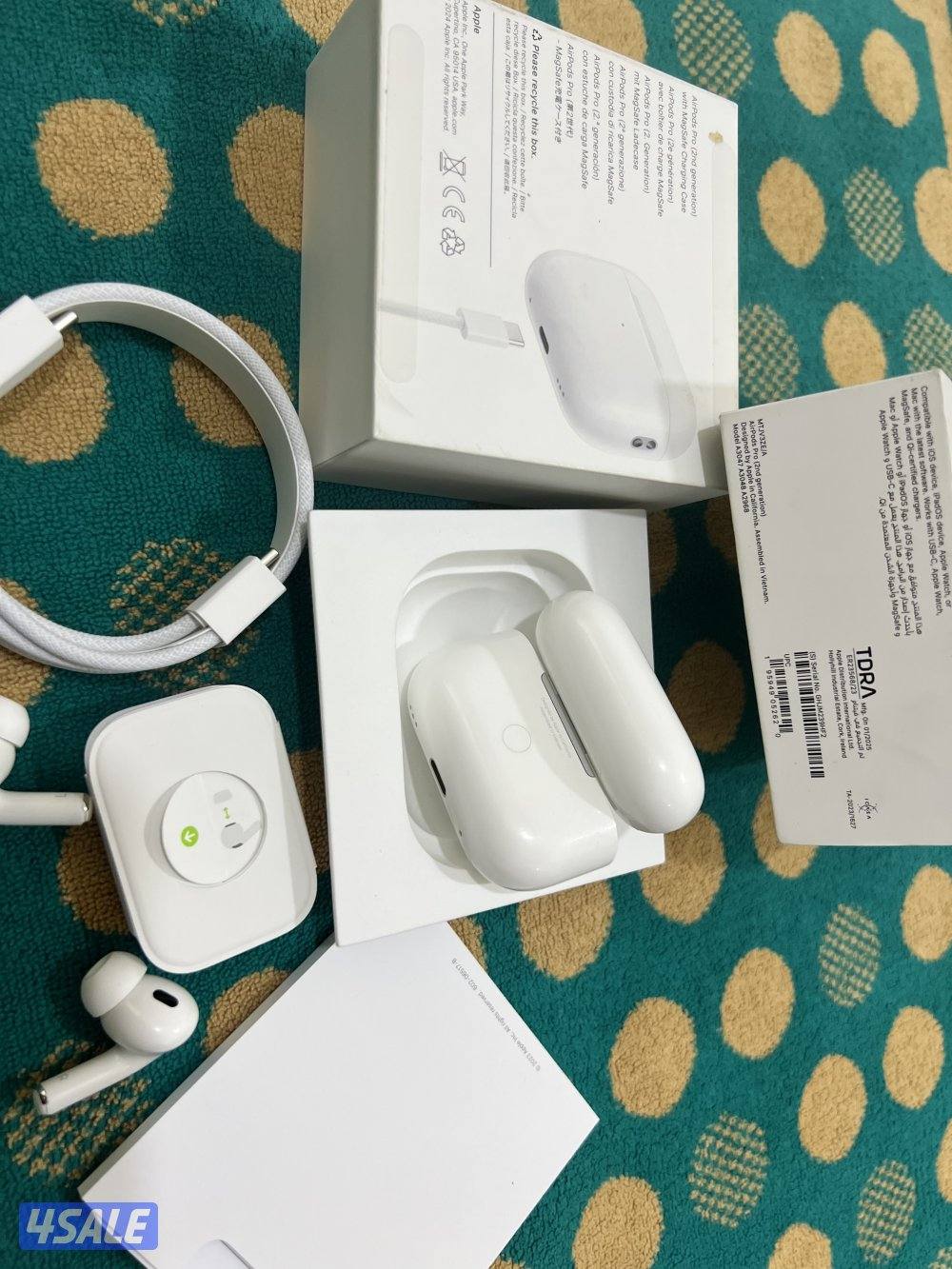 ايربود ابل برو 2 شحن تايب سي نظيفة مو مزلغة كفالة 6 شهر الواير - الربل8
