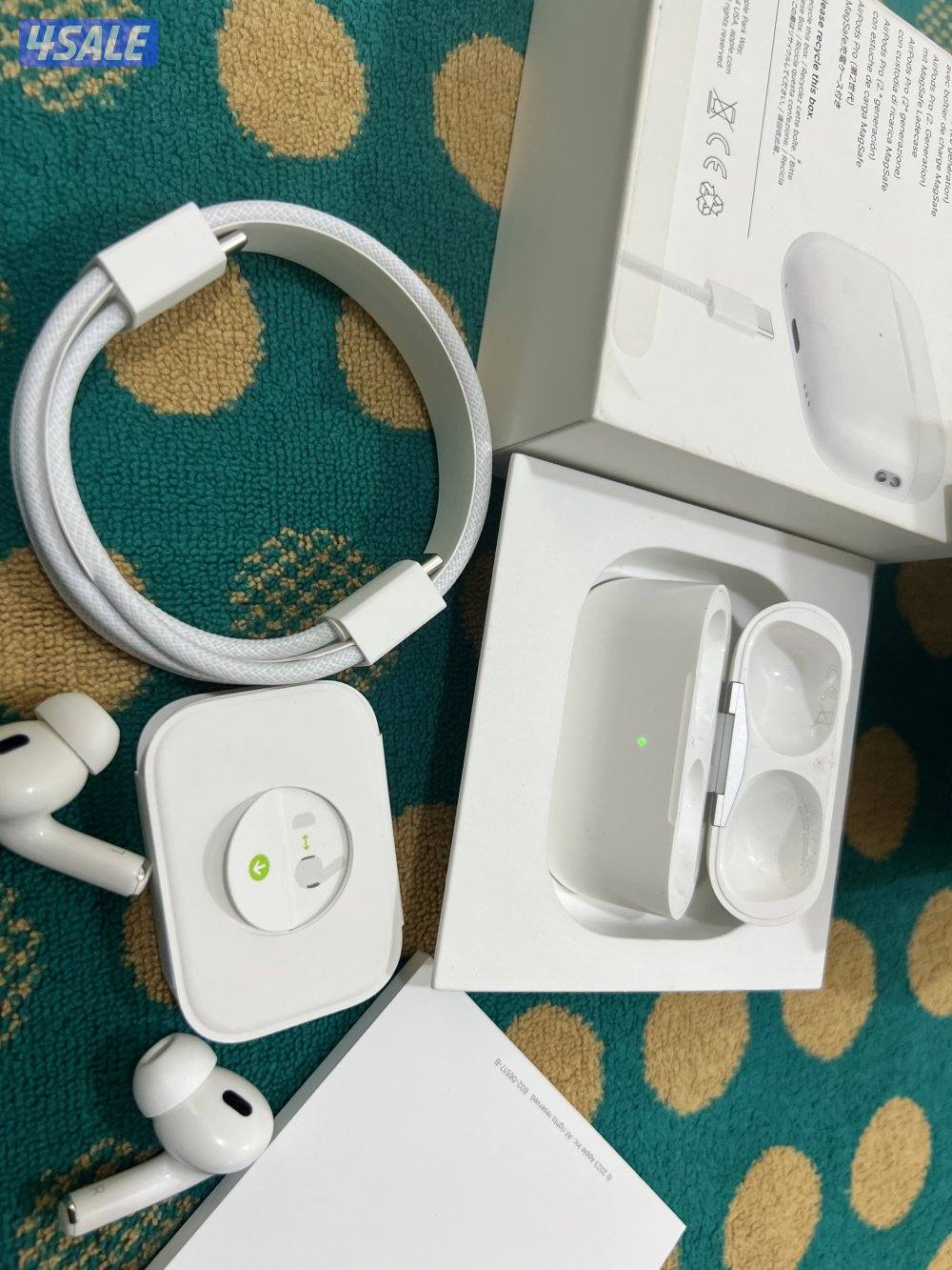 ايربود ابل برو 2 شحن تايب سي نظيفة مو مزلغة كفالة 6 شهر الواير - الربل9